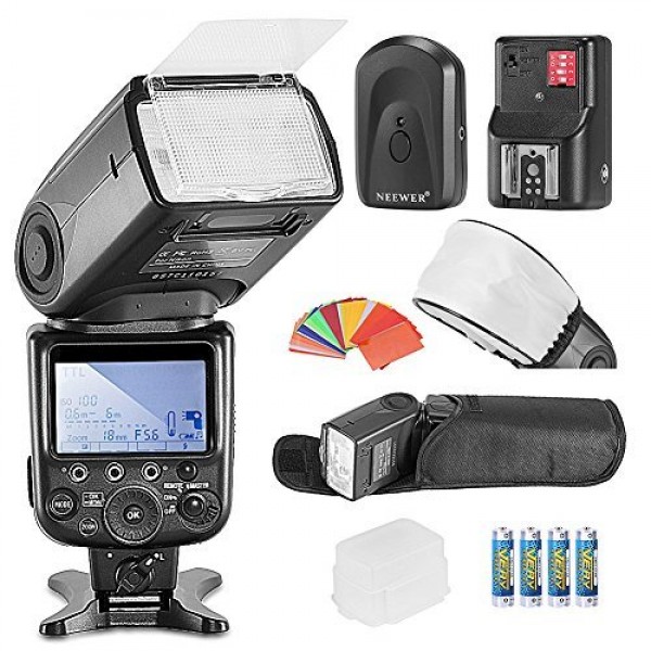Neewer® MK910 Blitzgerät (I-TTL * High Speed Sync * 1/8000s HSS LCD Display Speedlite Master/Slave Flash Kit für Nikon D3s D60 D70 D70S D80 D80s D200 D200s D300 D300S D700 D3000 D3100 D5000 D5100 D7000 und alle anderen Nikon DSLR-Kameras, beinhaltet: (1)-38